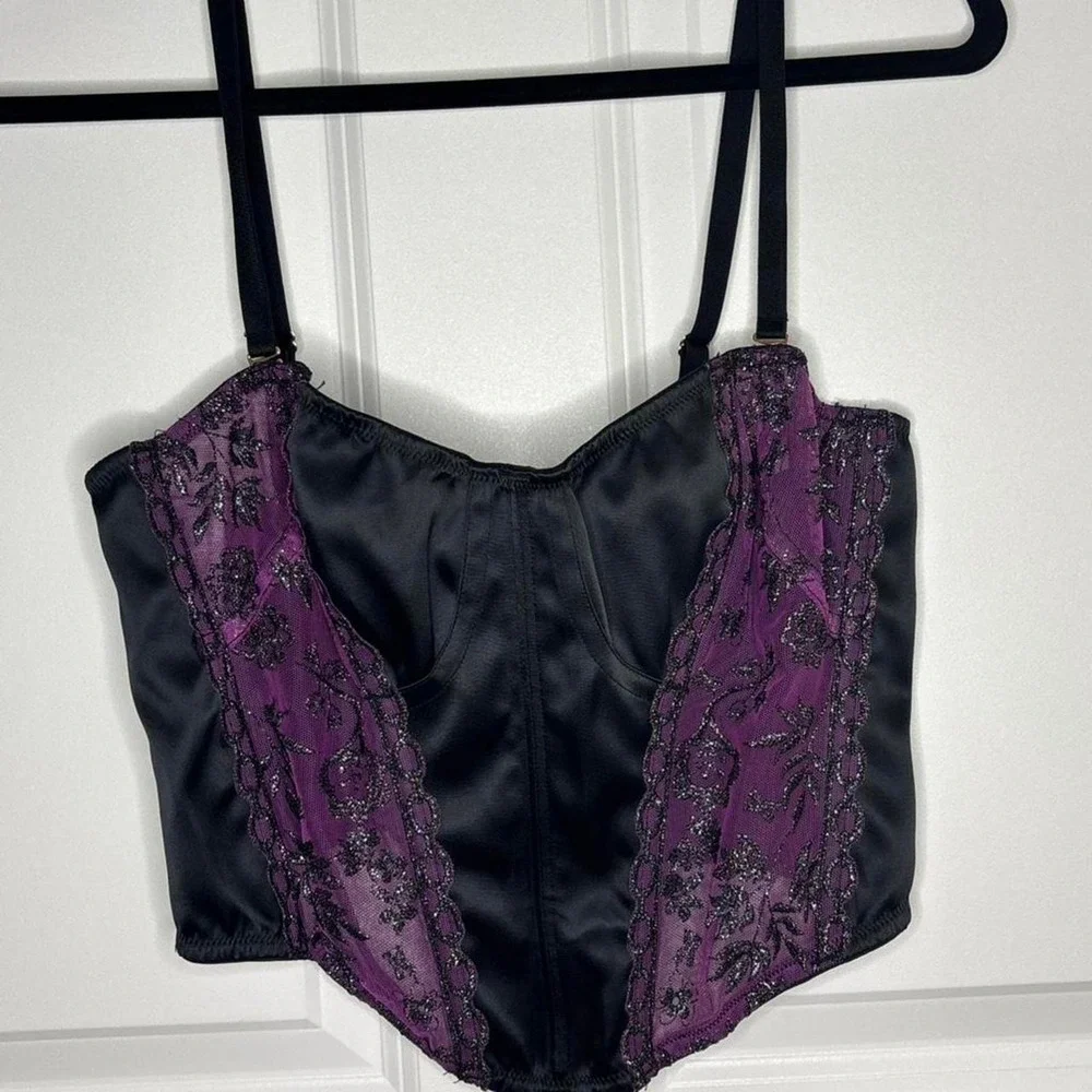 Savage X Fenty Gilded Chains Embroidered Mesh Bustier Shape-wear‎ Size L